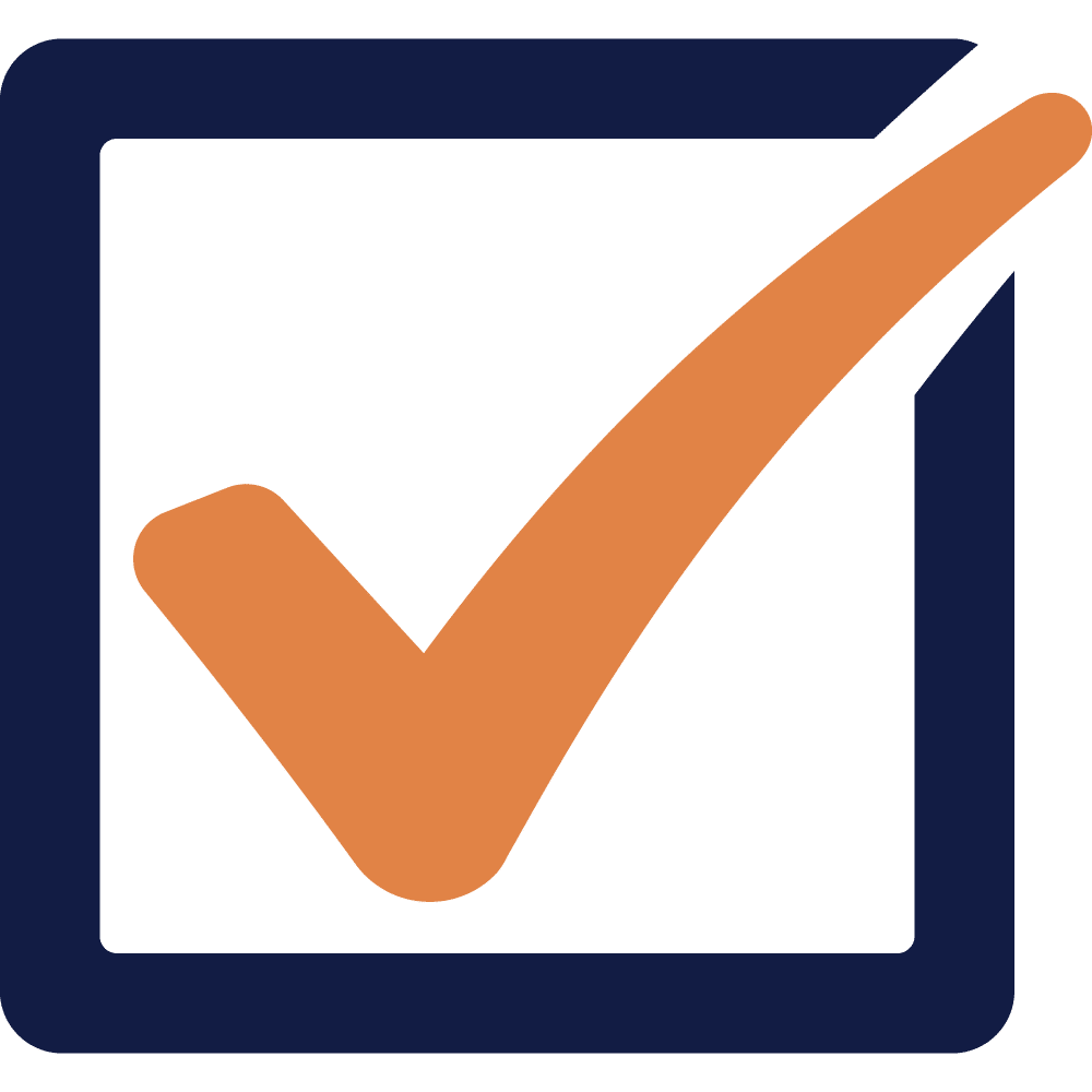 Check mark in a square box